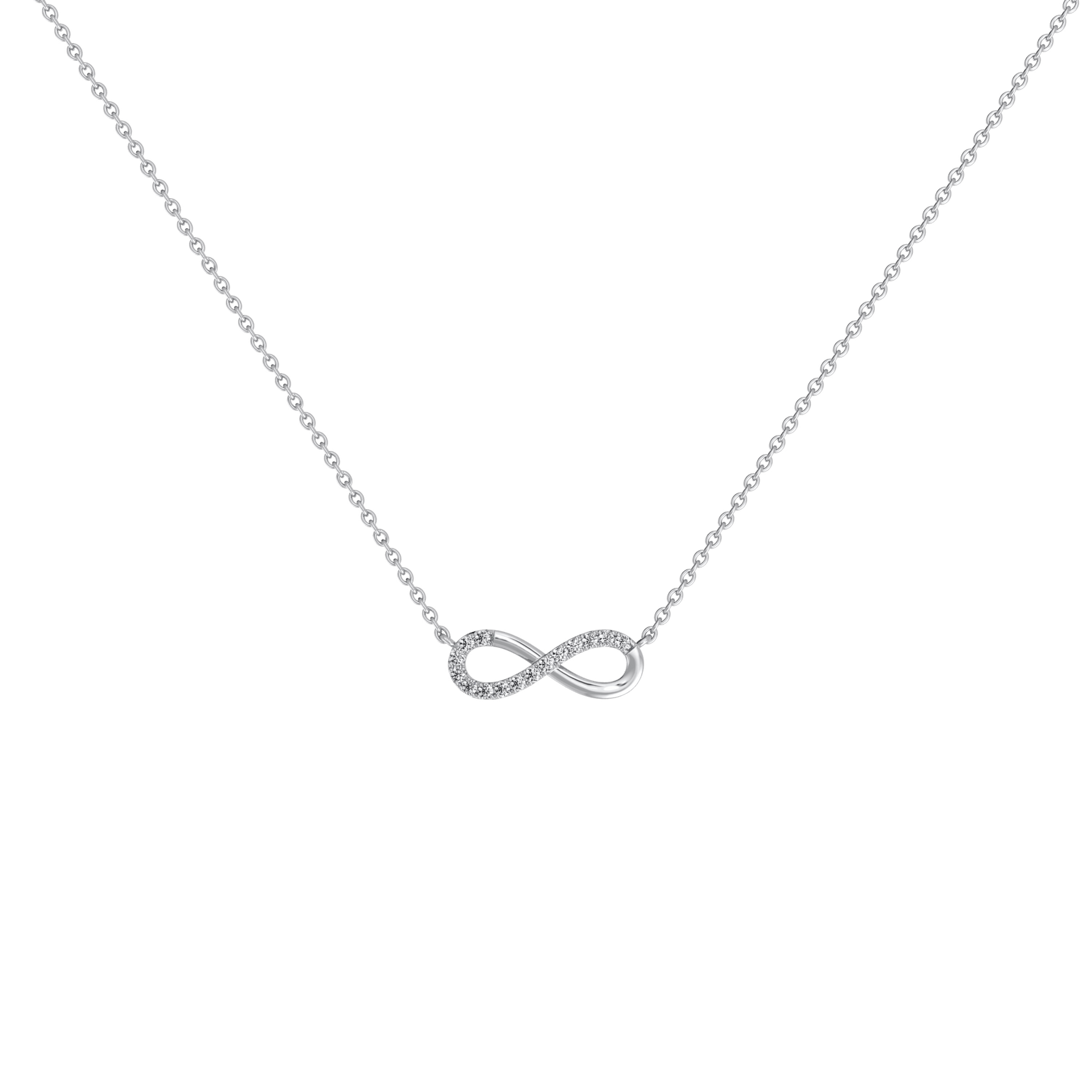 Lab Grown Diamond Infinity Necklace In 14K Solid Gold/Platinum - 