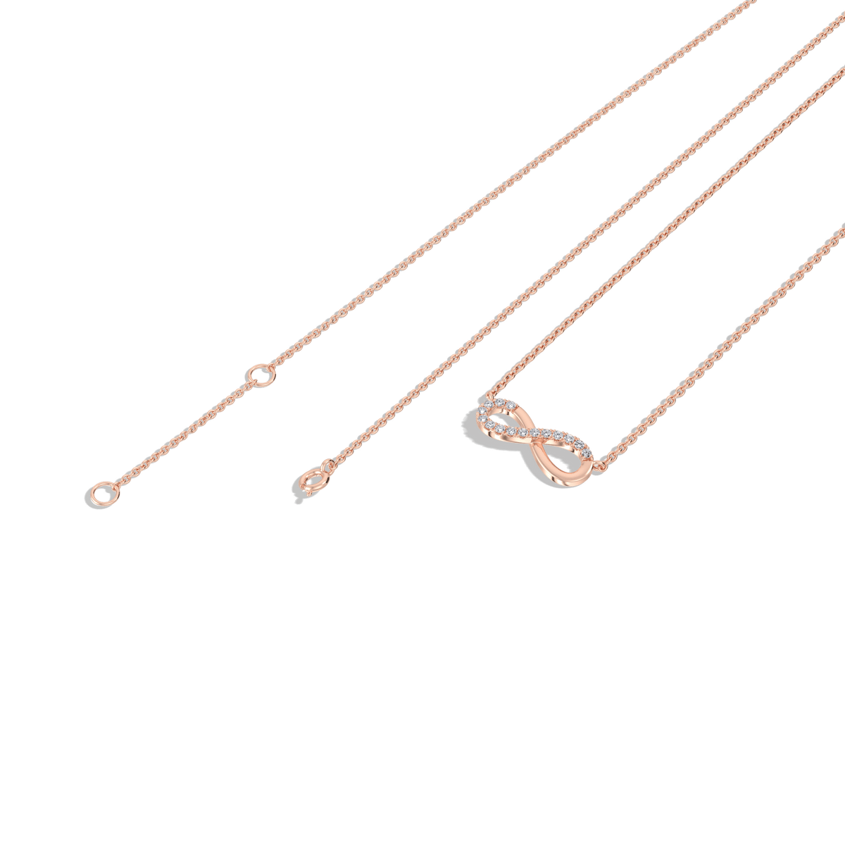 Lab Grown Diamond Infinity Necklace In 14K Solid Gold/Platinum - 