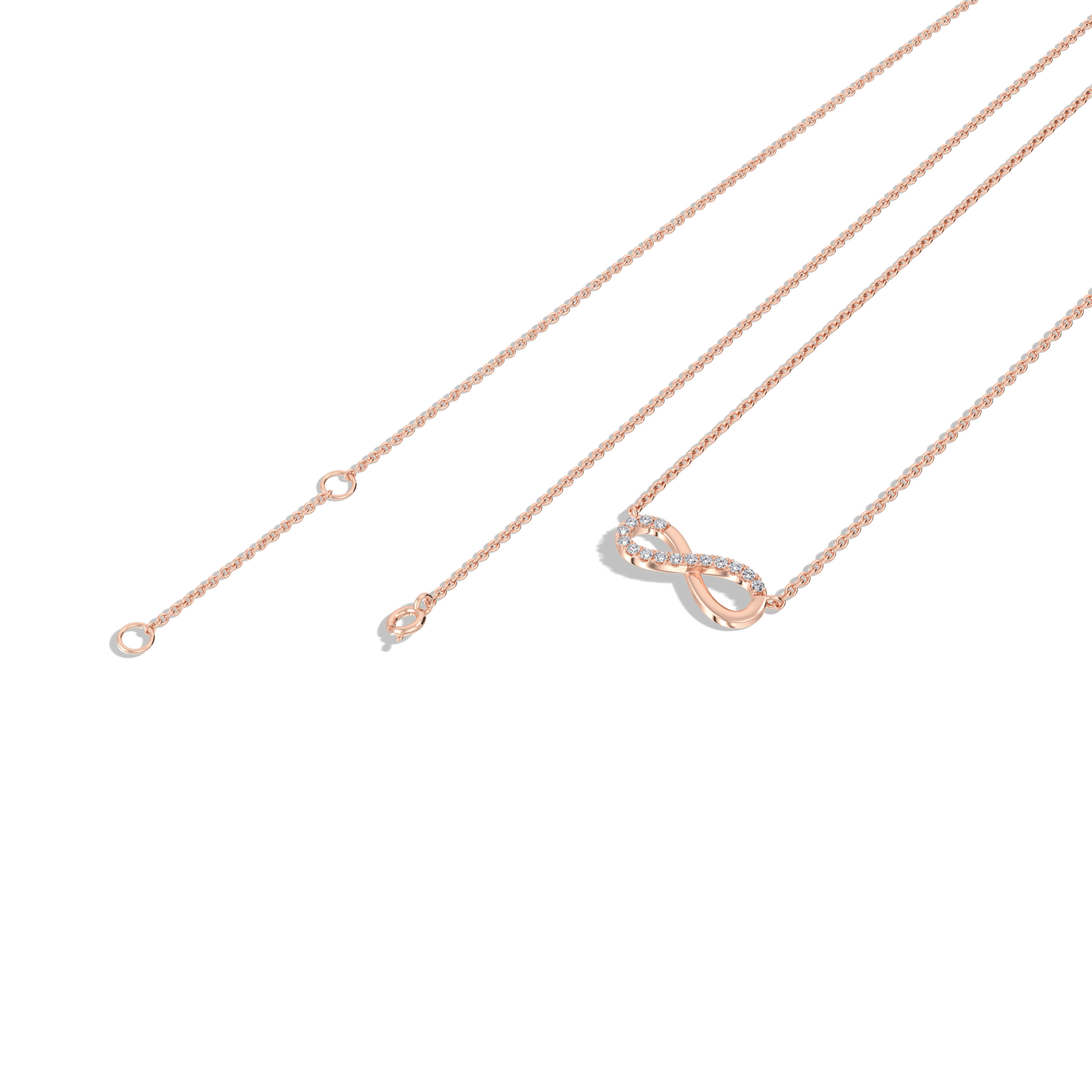 Lab Grown Diamond Infinity Necklace In 14K Solid Gold/Platinum - 