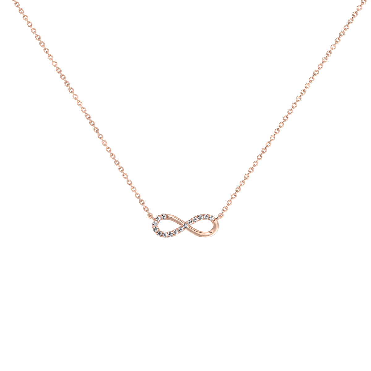 Lab Grown Diamond Infinity Necklace In 14K Solid Gold/Platinum - 