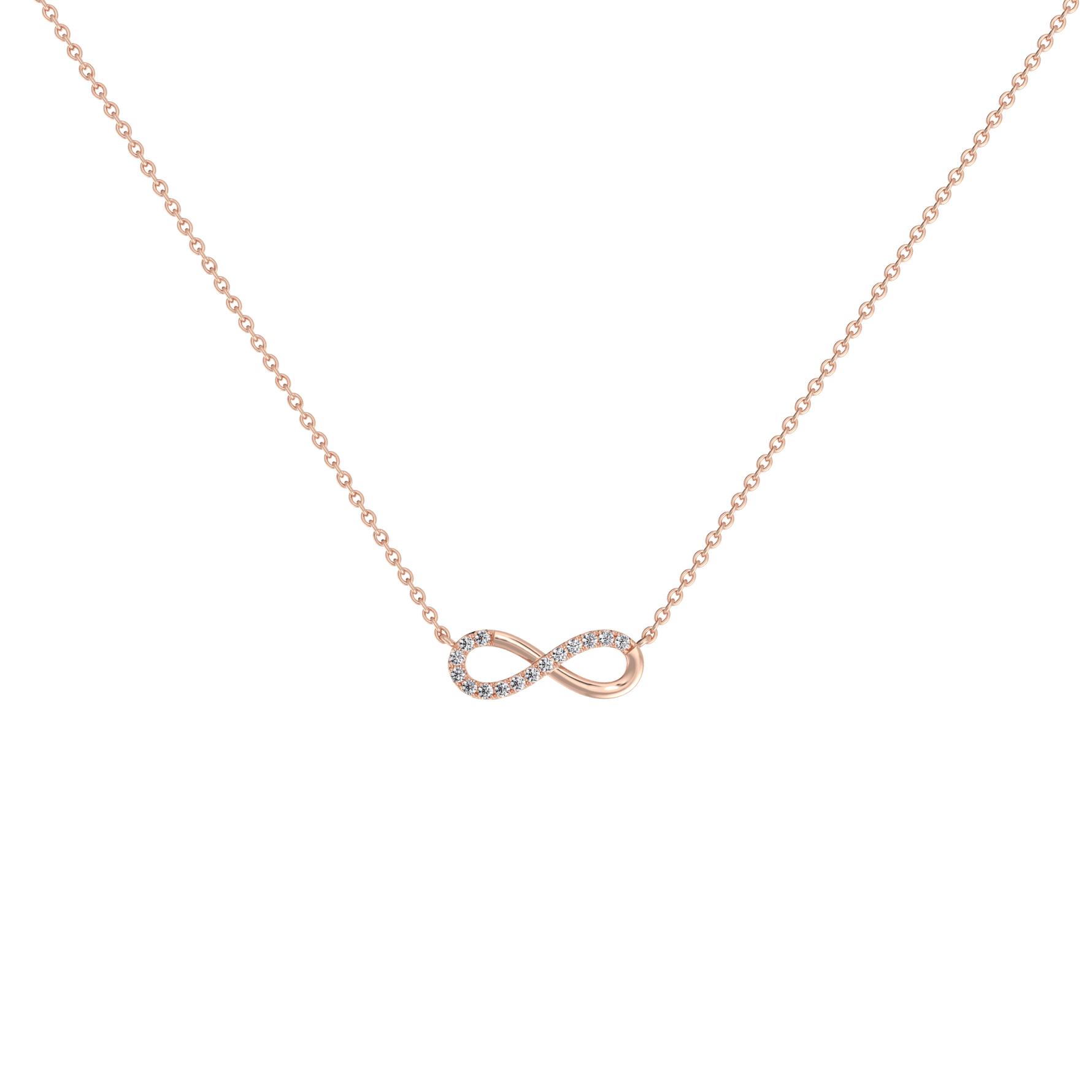 Lab Grown Diamond Infinity Necklace In 14K Solid Gold/Platinum - 