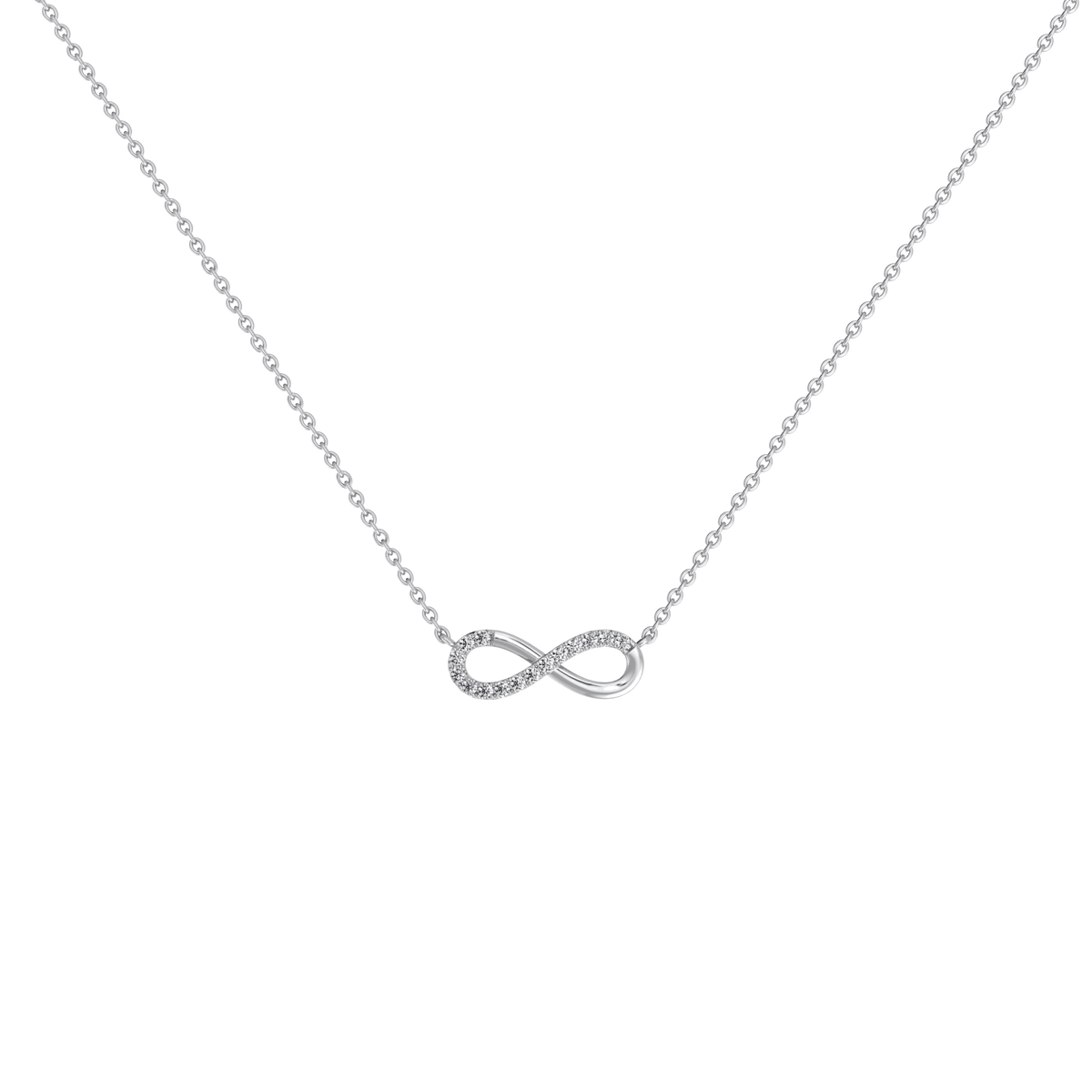 Lab Grown Diamond Infinity Necklace In 14K Solid Gold/Platinum - 