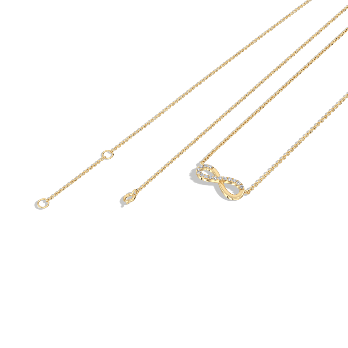 Lab Grown Diamond Infinity Necklace In 14K Solid Gold/Platinum - 