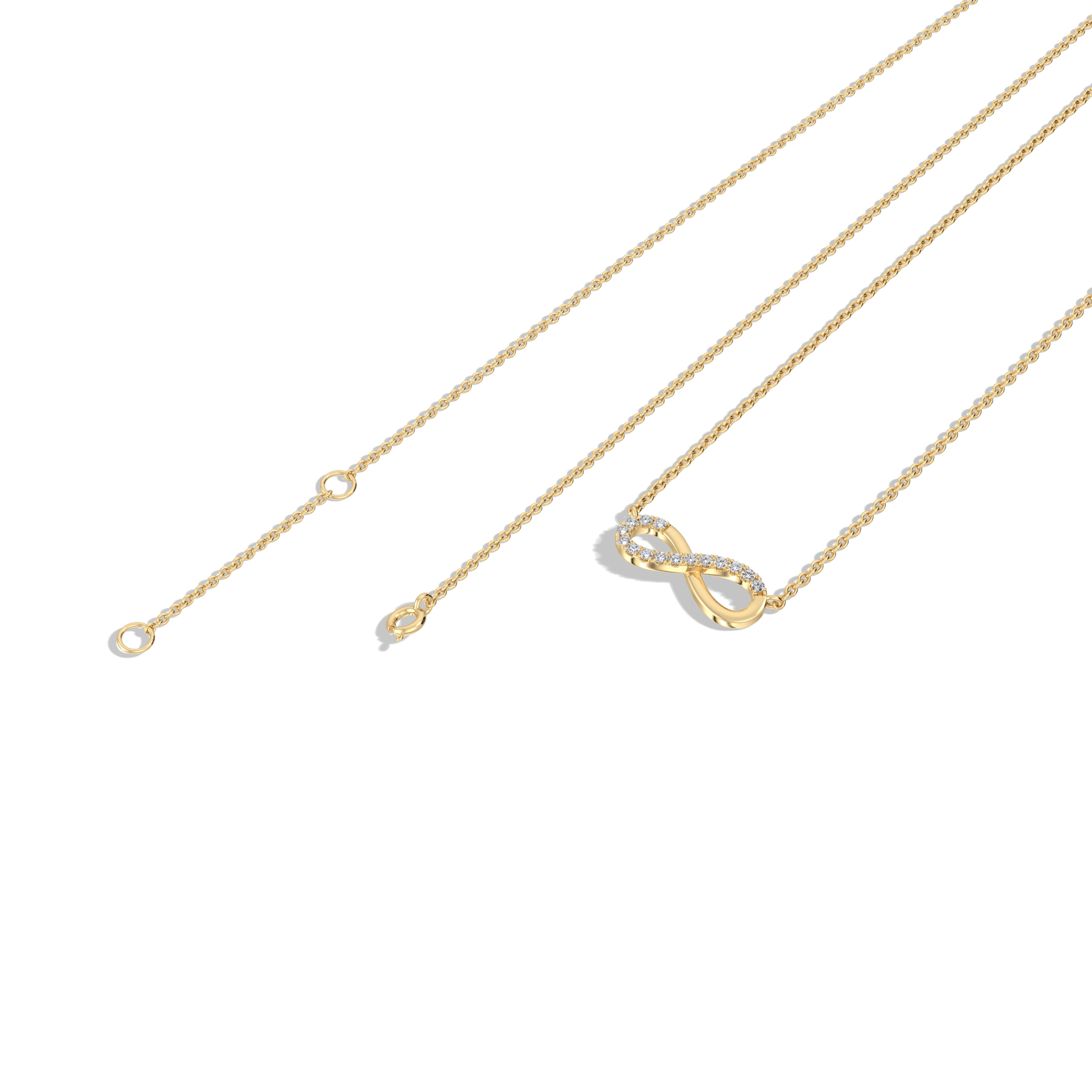Lab Grown Diamond Infinity Necklace In 14K Solid Gold/Platinum - 