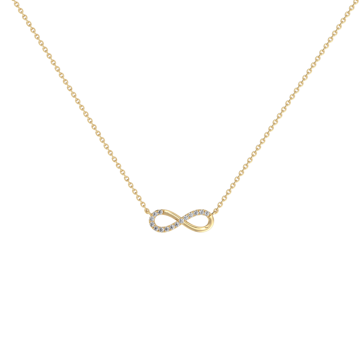 Lab Grown Diamond Infinity Necklace In 14K Solid Gold/Platinum - 
