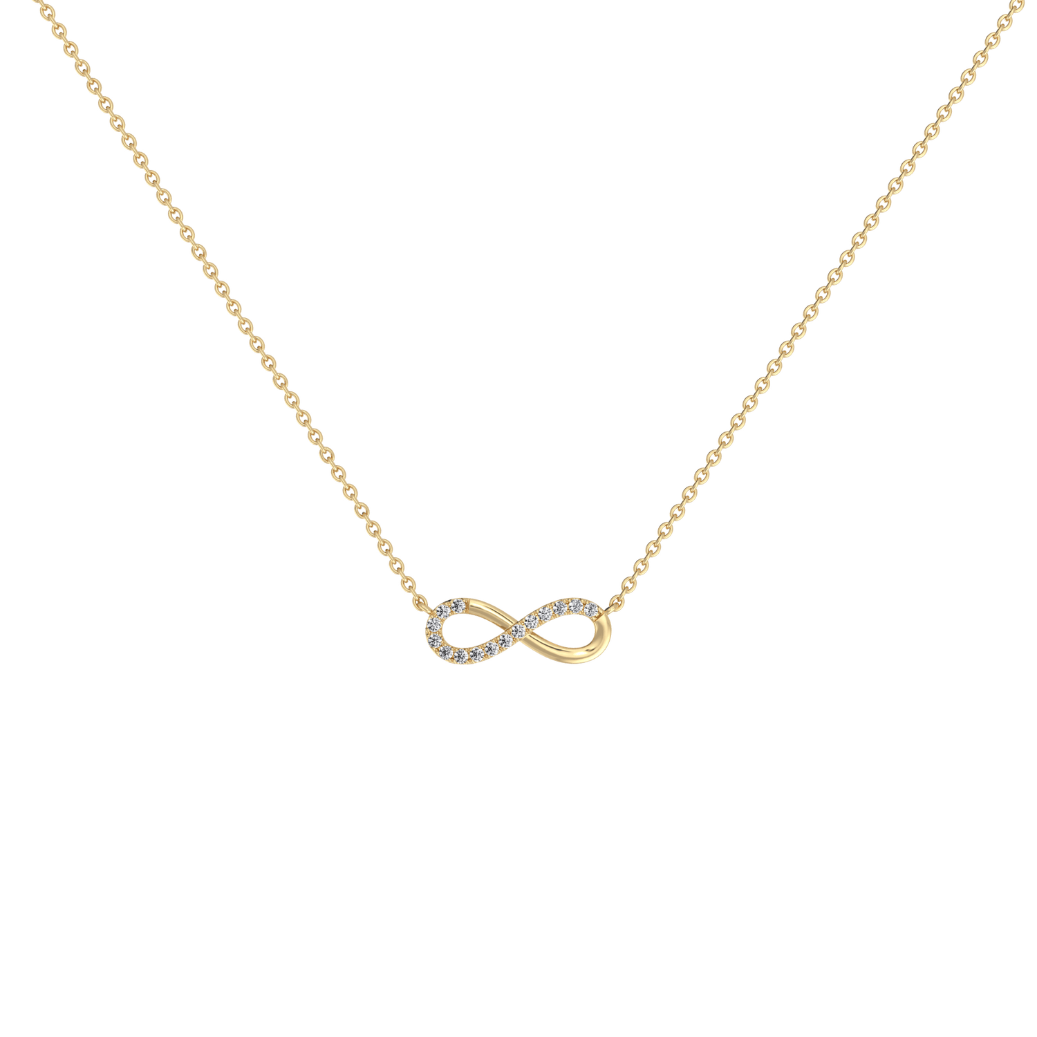 Lab Grown Diamond Infinity Necklace In 14K Solid Gold/Platinum - 