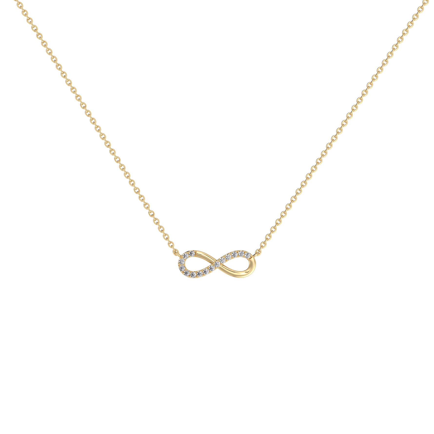 Lab Grown Diamond Infinity Necklace In 14K Solid Gold/Platinum - 
