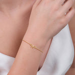 Lab Grown Diamond Bow Bracelet In 14K Solid Gold/Platinum - Bracelets