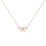 Lab Grown Diamond Bow Pendant Necklace In 14K Solid Gold/Platinum - 