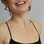 Lab Grown Diamond Bow Pendant Necklace In 14K Solid Gold/Platinum - 
