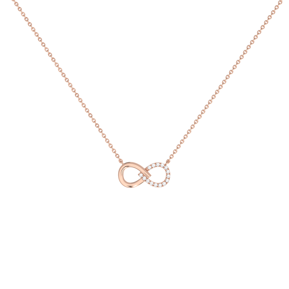 Lab Diamond Infinity Necklace In 14K Solid Gold/Platinum - 