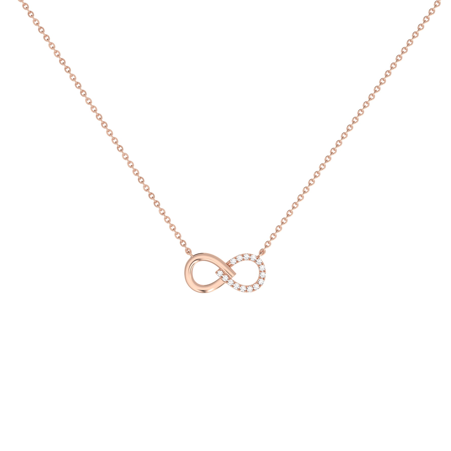 Lab Diamond Infinity Necklace In 14K Solid Gold/Platinum - 