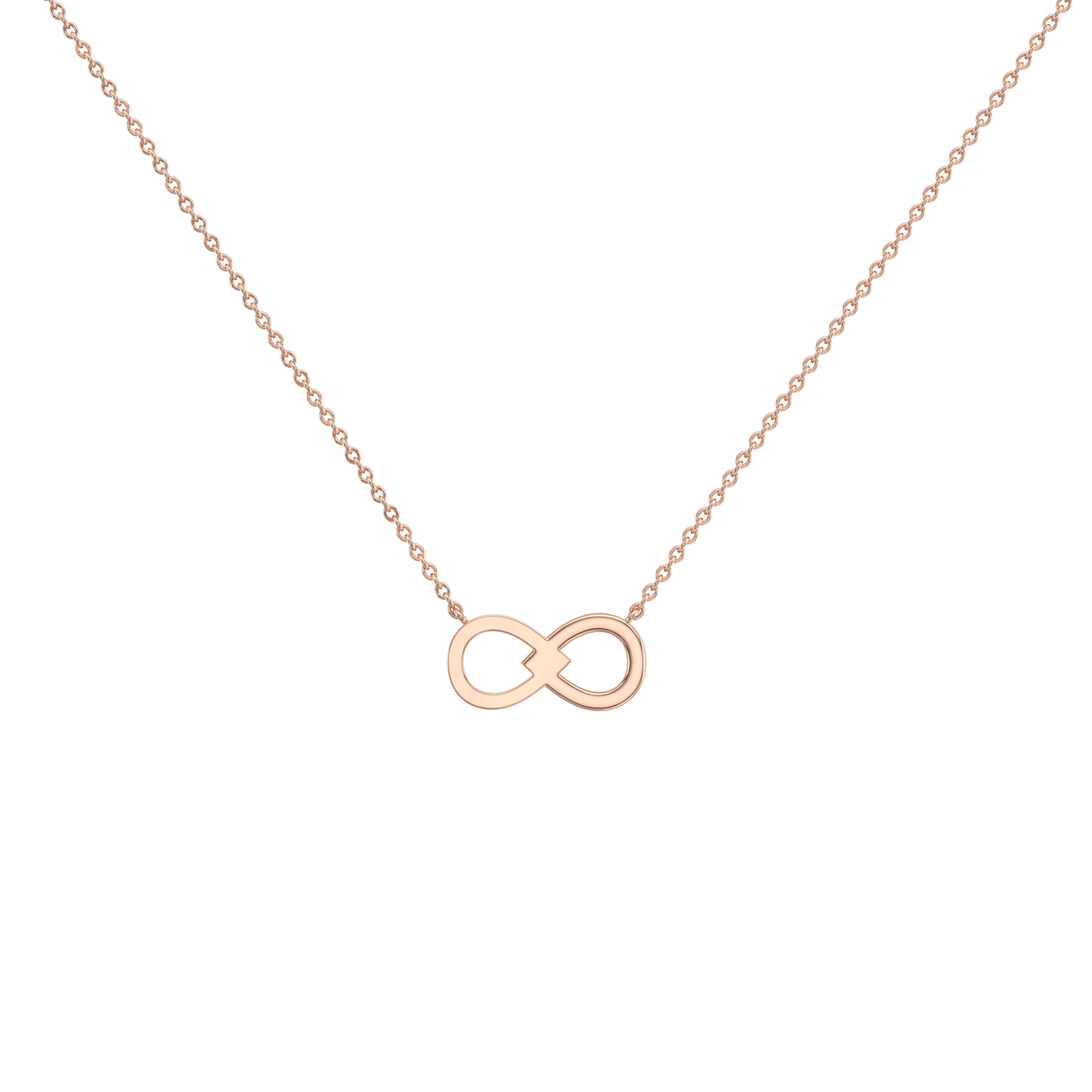 Lab Diamond Infinity Necklace In 14K Solid Gold/Platinum - 