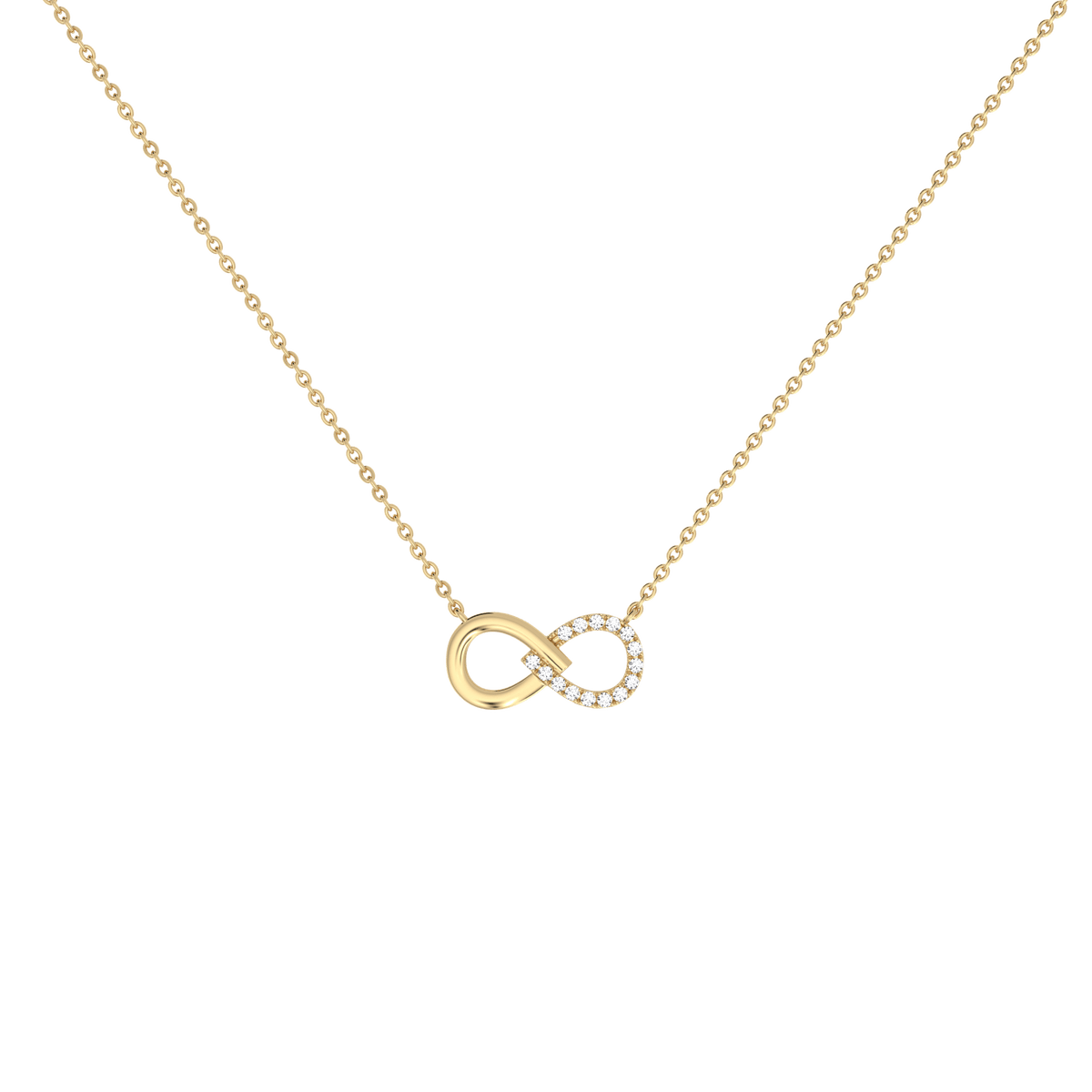 Lab Diamond Infinity Necklace In 14K Solid Gold/Platinum - 