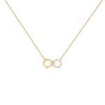Lab Diamond Infinity Necklace In 14K Solid Gold/Platinum - 