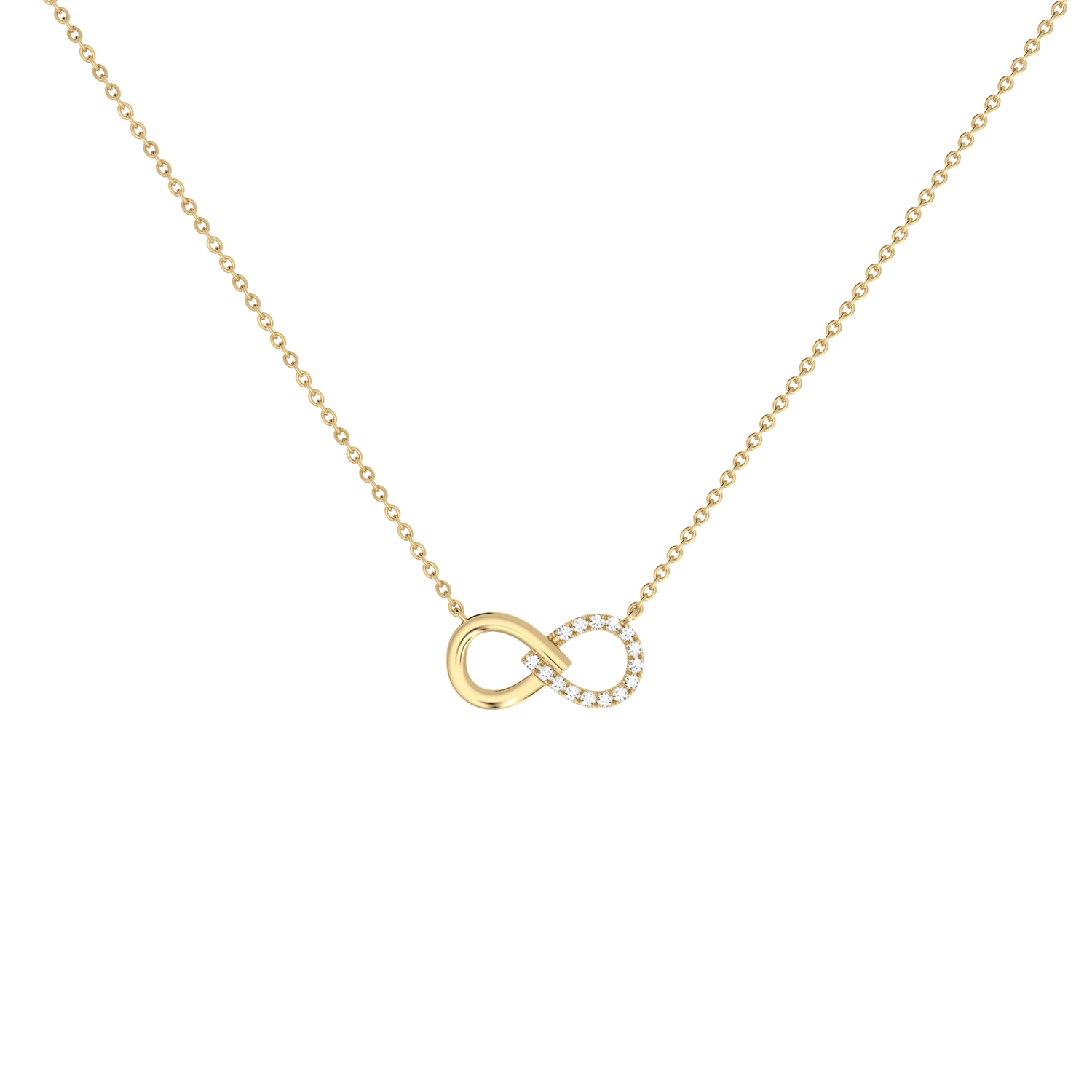 Lab Diamond Infinity Necklace In 14K Solid Gold/Platinum - 