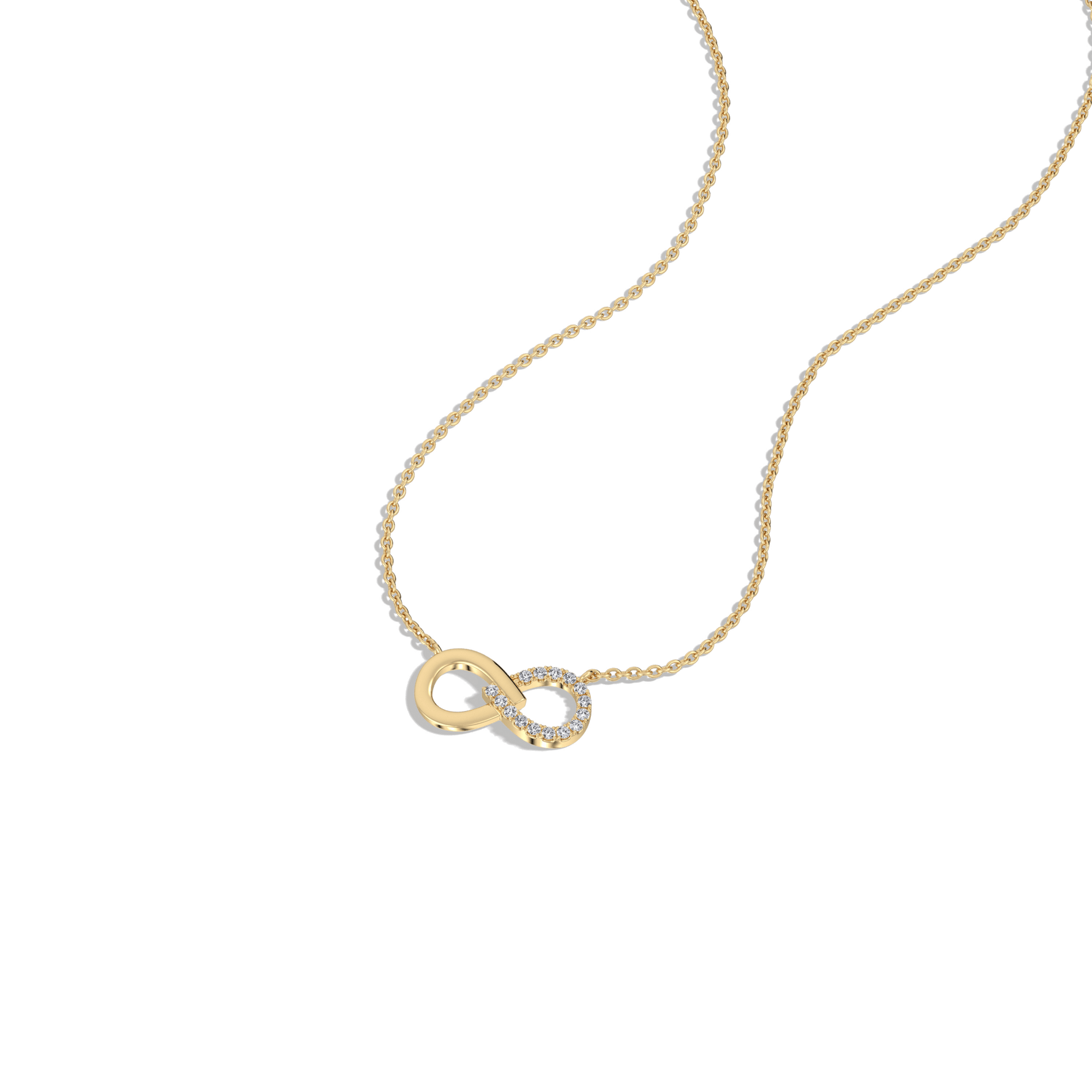 Lab Diamond Infinity Necklace In 14K Solid Gold/Platinum - 