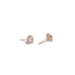 0.73CTW Round Lab Diamond Halo Stud Earrings In 14K Solid Gold/Platinum - 