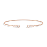 14K Gold Open Bezel Bangel Bracelet With Lab Diamond - 