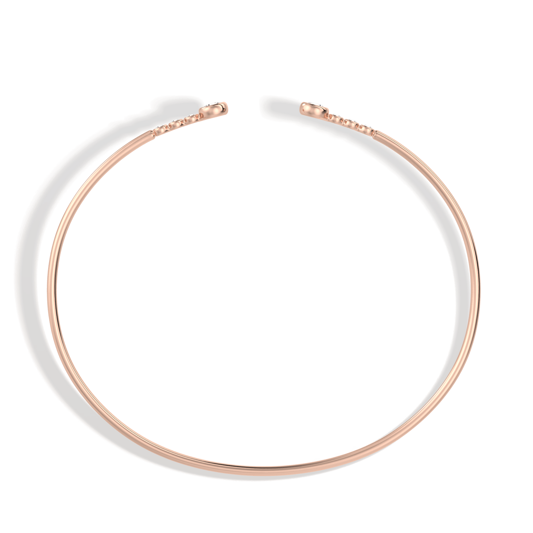 14K Gold Open Bezel Bangel Bracelet With Lab Diamond - 