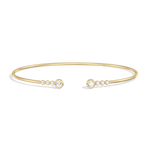14K Gold Open Bezel Bangel Bracelet With Lab Diamond - 