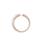 14K Solid Gold Bezel Cuff Ring With Lab Diamond - 