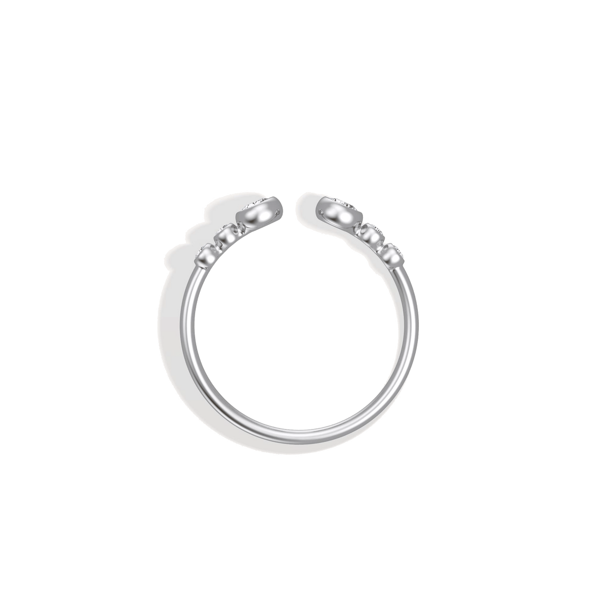 14K Solid Gold Bezel Cuff Ring With Lab Diamond - 