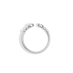 14K Solid Gold Bezel Cuff Ring With Lab Diamond - 