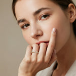 14K Solid Gold Bezel Cuff Ring With Lab Diamond - 