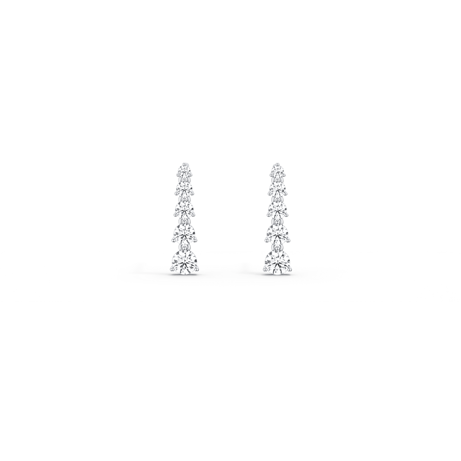 14K Solid Gold Round Dangle Earring With Lab - Grown Diamond - 