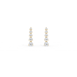 14K Solid Gold Round Dangle Earring With Lab - Grown Diamond - 