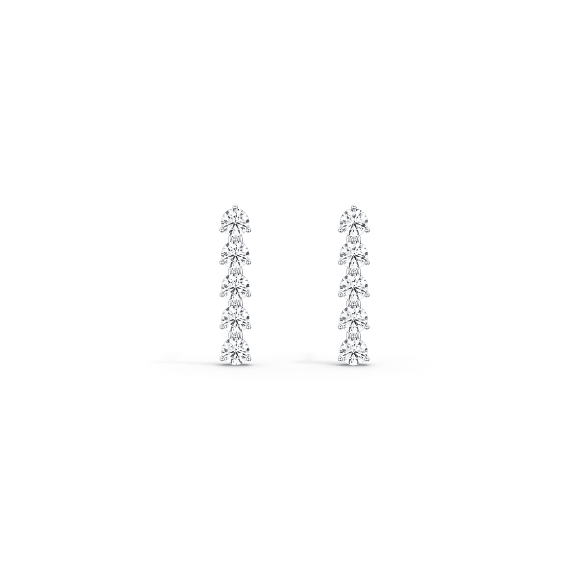 14K Gold Dangle Stud Earring With Lab Diamond - 