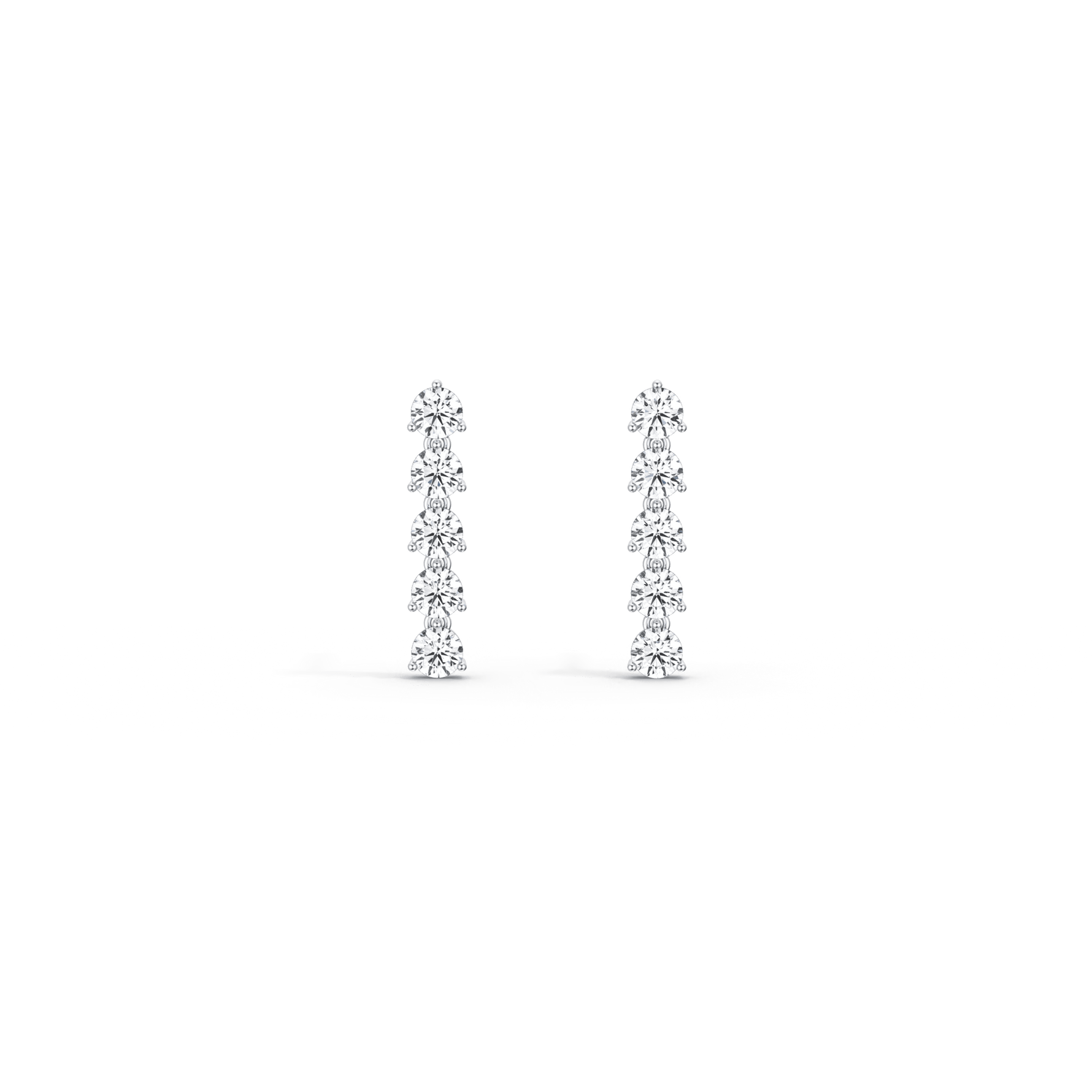 14K Gold Dangle Stud Earring With Lab Diamond - 