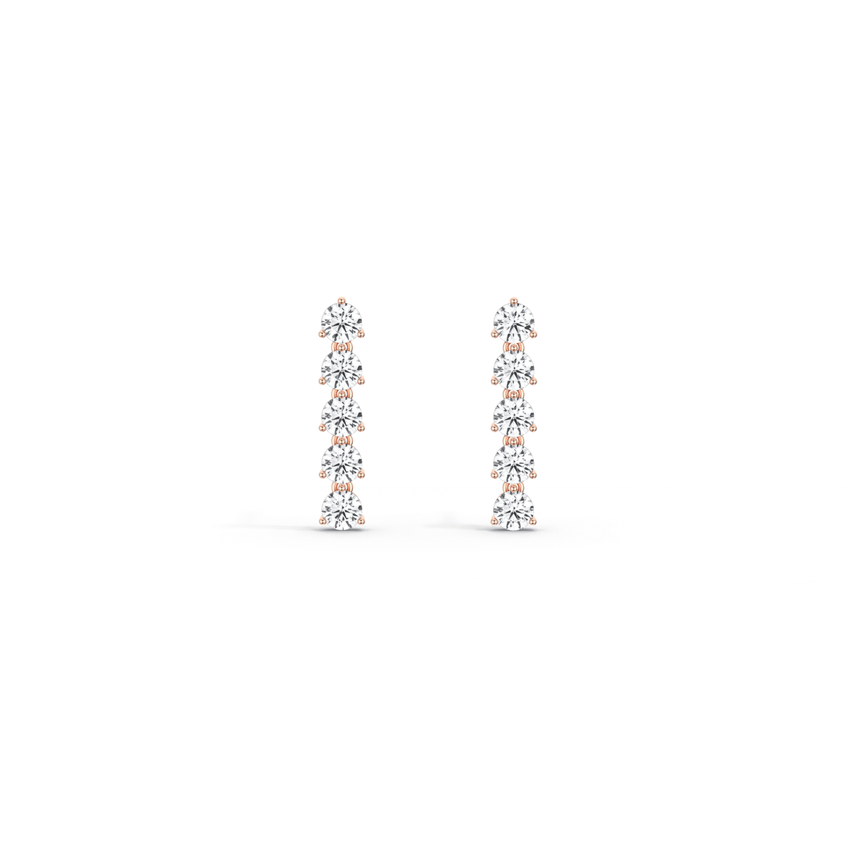 14K Gold Dangle Stud Earring With Lab Diamond - 