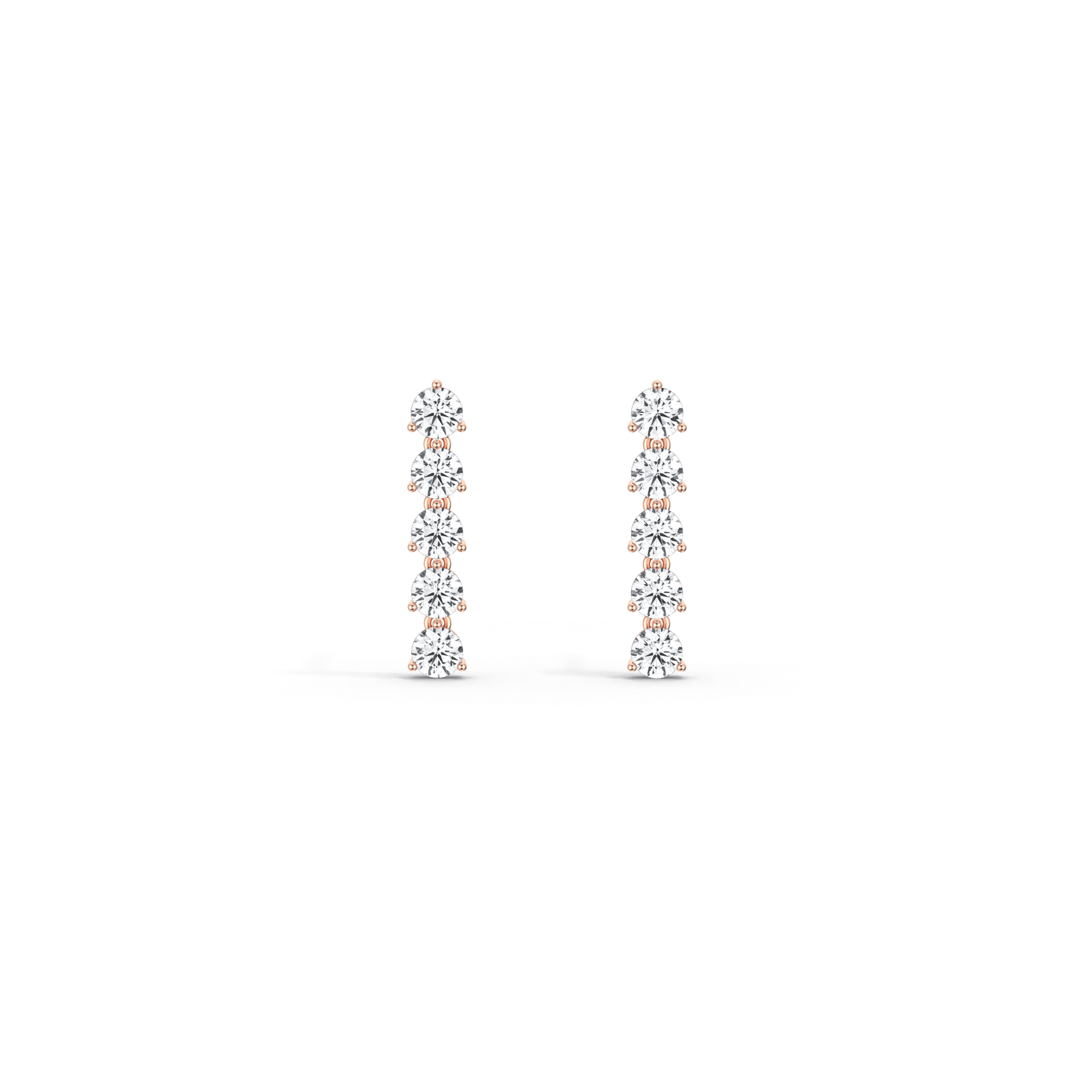 14K Gold Dangle Stud Earring With Lab Diamond - 