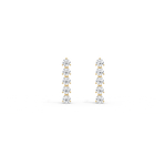 14K Gold Dangle Stud Earring With Lab Diamond - 