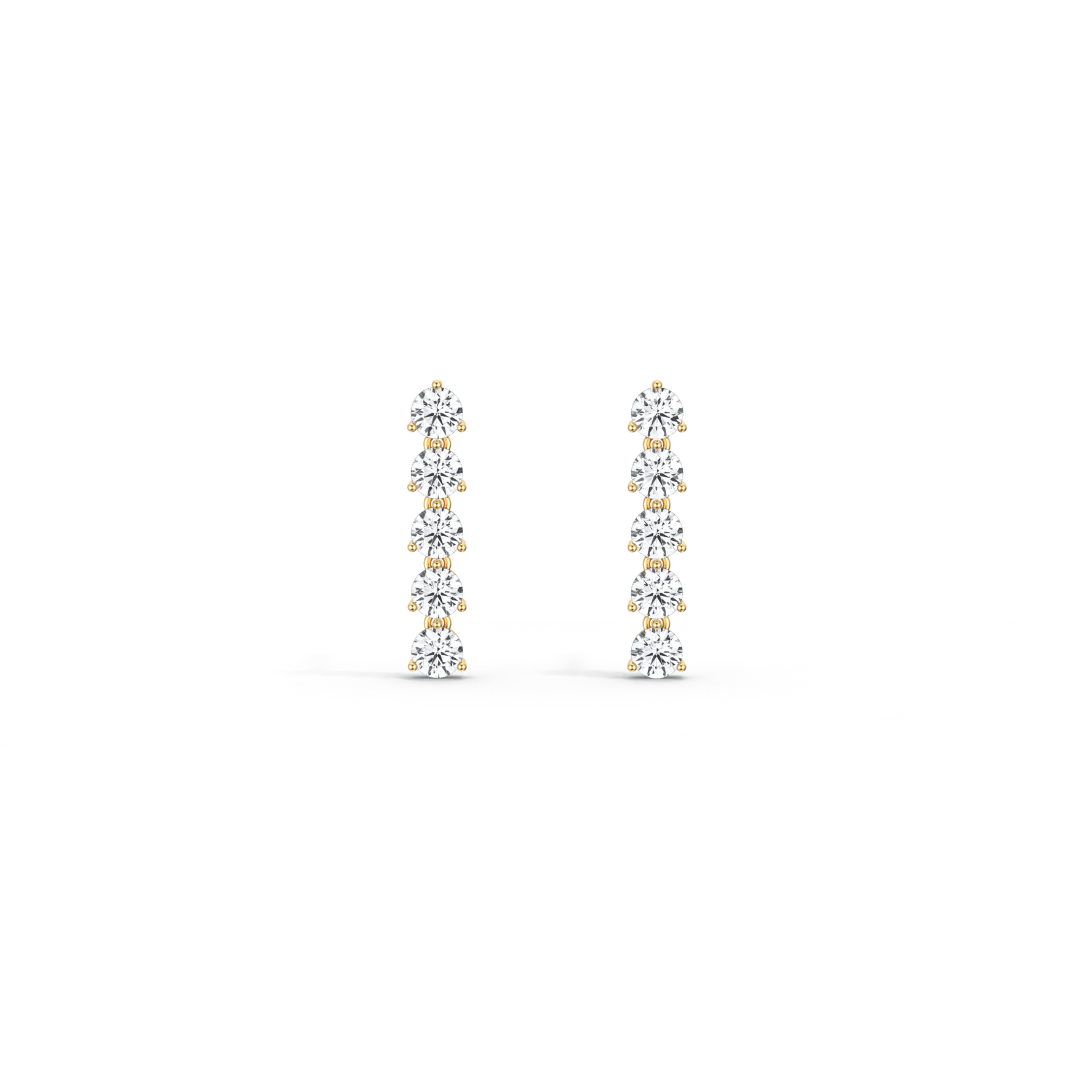 14K Gold Dangle Stud Earring With Lab Diamond - 