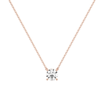 Lab Diamond Solitaire Pendant In 10K Solid Gold - 
