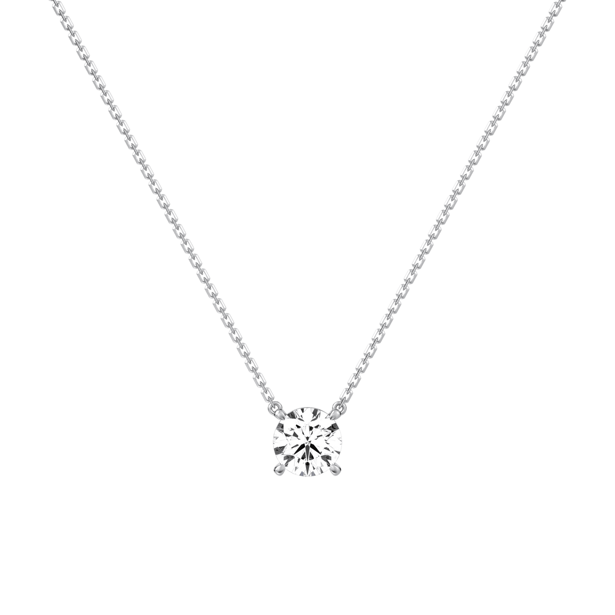 Lab Diamond Solitaire Pendant In 10K Solid Gold - 