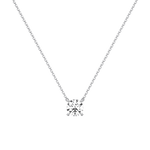 Lab Diamond Solitaire Pendant In 10K Solid Gold - 