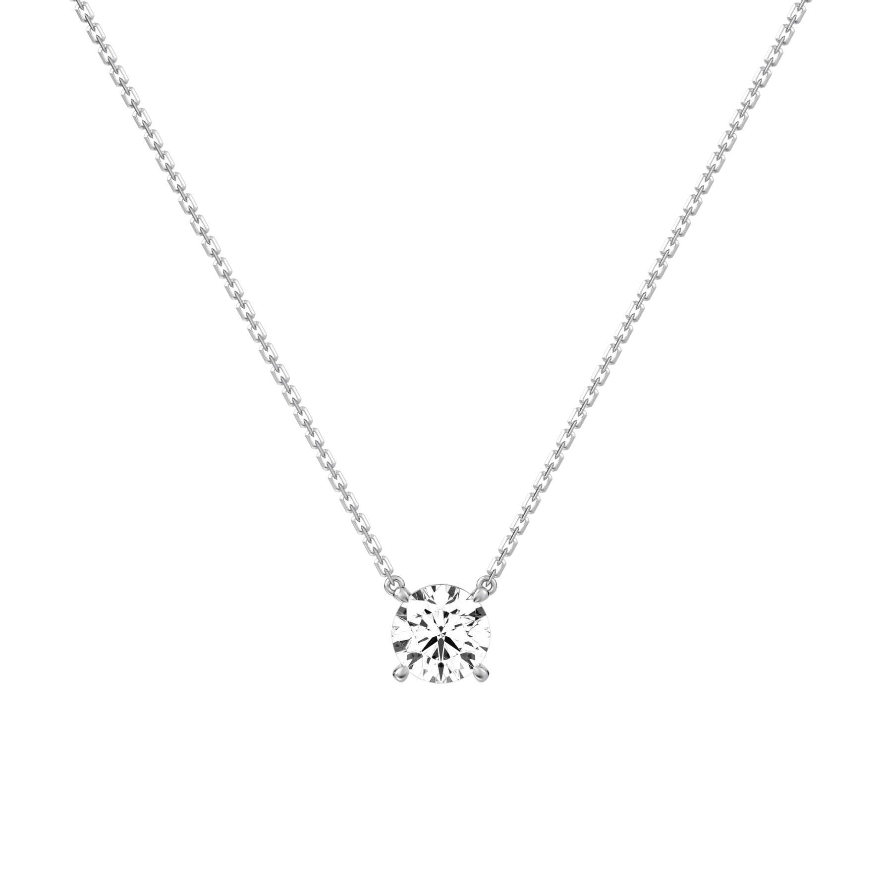 Lab Diamond Solitaire Pendant In 10K Solid Gold - 