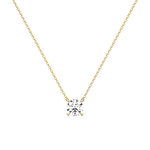Lab Diamond Solitaire Pendant In 10K Solid Gold - 
