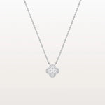 Lab Grown Diamond Clover Necklace in 14K Solid Gold/Platinum - Necklaces