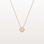 Lab Grown Diamond Clover Necklace in 14K Solid Gold/Platinum - Necklaces