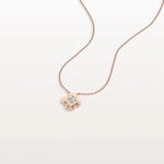 Lab Grown Diamond Clover Necklace in 14K Solid Gold/Platinum - Necklaces