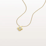 Lab Grown Diamond Clover Necklace in 14K Solid Gold/Platinum - Necklaces