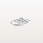 Lab Grown Diamonds Clover Ring in 14K Solid Gold/Platinum - Rings