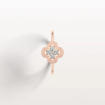 Lab Grown Diamonds Clover Ring in 14K Solid Gold/Platinum - Rings