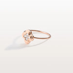 Lab Grown Diamonds Clover Ring in 14K Solid Gold/Platinum - Rings