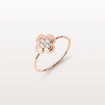 Lab Grown Diamonds Clover Ring in 14K Solid Gold/Platinum - Rings
